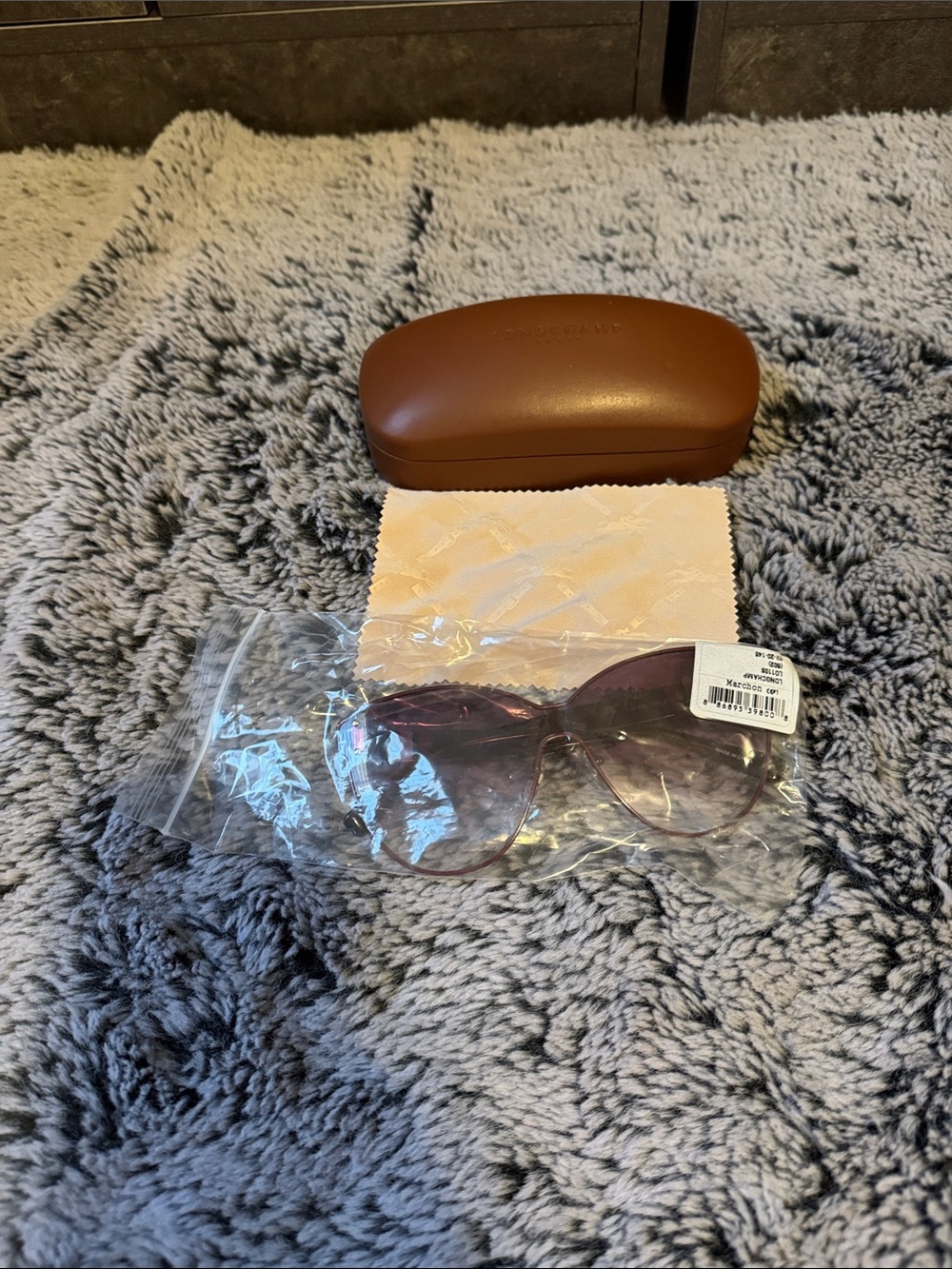 Longchamp Tan Leather Sunglasses Case